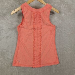 Lululemon Dash Ruffle Back Peach Tank Top Women’s Size 10 Sporty Beachy